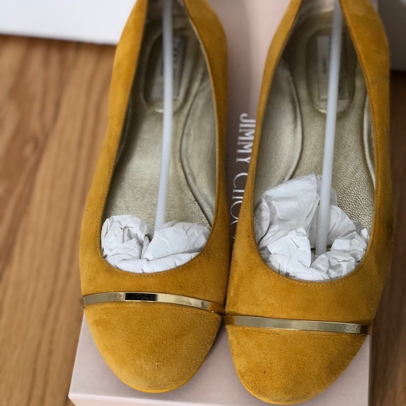 Jimmy Choo Yellow Ballet Flats - Picture 2 of 4